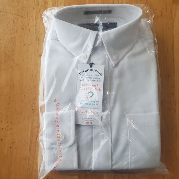 MagnaReady boys dress shirts Size large white magnetic Button Down Long sleeves - Picture 14 of 14